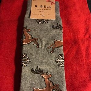 K Bell Men’s Christmas Sock NWT Rudolph